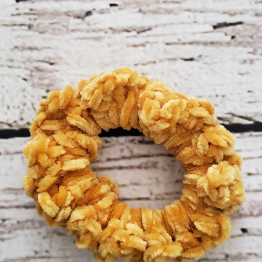 Yellow Velvet Scrunchie